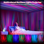 Pedica Northern Lights Projector, Aurora Projector Birthday Gifts for Women Gifts for Teenage Girls Boy, Galaxy Projector for Bedroom (White with 7 Lights)