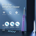 LEIPUT Ear Wax Removal Tool - Ear Cleaner with 1080P Camera - Ear Canal Cleaner - Ear Cleaning Kit with 6 Ear Spoon - Ear Camera for iOS & Android - Birthday Gifts for Women - Purple
