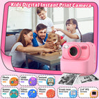 Kids Instant Digital Cameras for Boys and Girls, 1080P HD Dual-Lens Selfie Digital Camera with Print Paper & TF Card, Christmas Birthday Gifts Toys for Toddler and Teenagers Age 3-16 Years Old