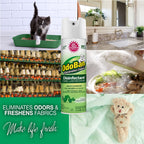 OdoBan Ready-to-Use Disinfectant and Odor Eliminator, Cleaner and Fabric/Air Freshener, Set of 2, 14.6 Ounce 360-Degree Continuous Spray and 32 Ounce Trigger Spray, Original Eucalyptus Scent