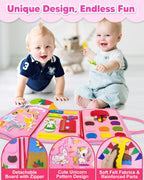 Exorany Busy Board Montessori Toys for Toddler Girl Birthday Gifts, Busy Book Sensory Learning Toys for Toddlers, Toddler Girl Airplane Car Travel Toy Educational Activities