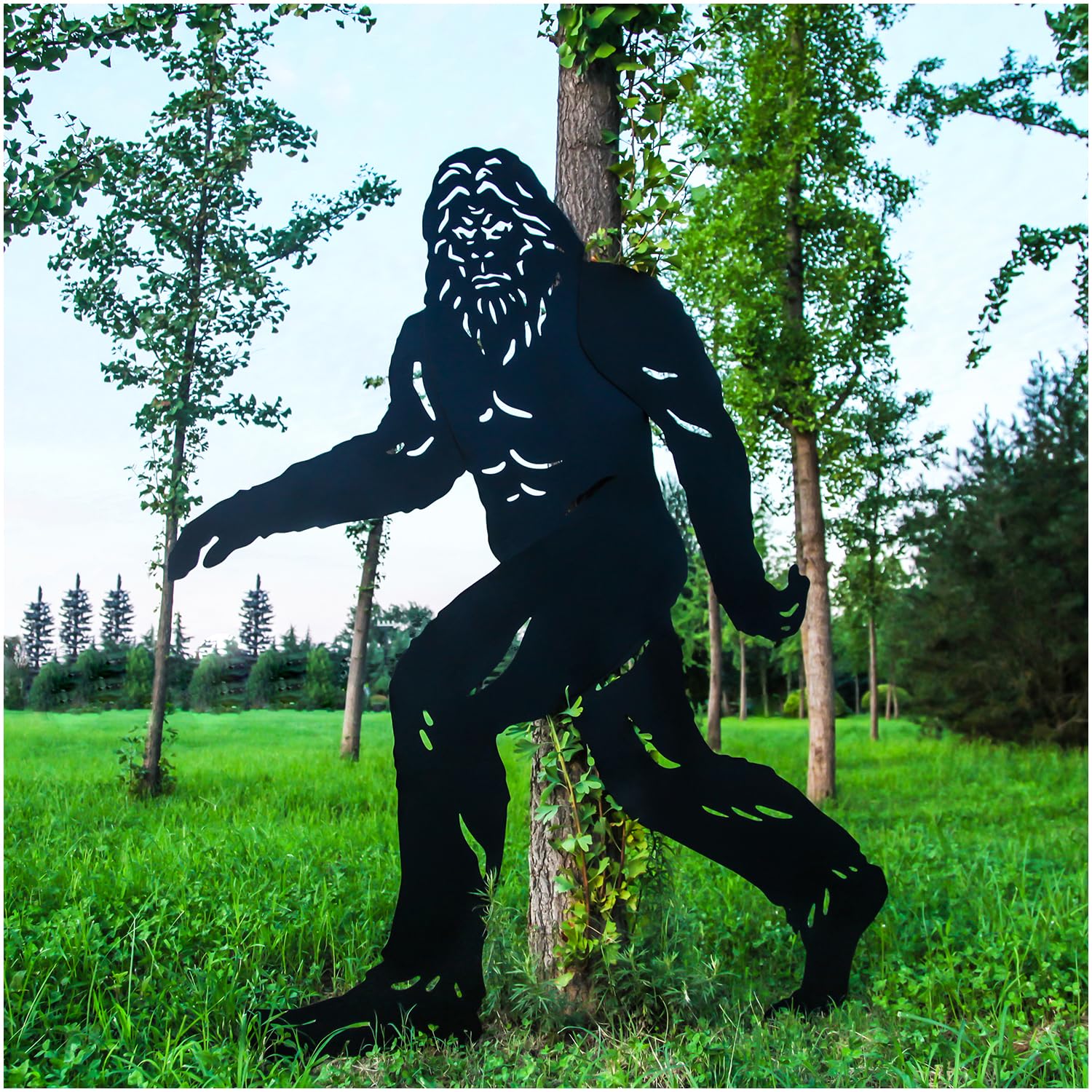 SRDJXY 7.4ft Bigfoot Outdoor Decor Metal Big Foot Sasquatch Gifts for Men Women Dad Bigfoot Silhouette Statues for Garden, Outside, Yard Art, Patio, Yard Display, Forests, Lawn Decorations