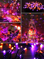 2 Pack Solar Halloween String Lights Total 144ft 400LED Orange-Purple