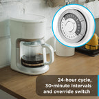 GE 24‑Hour Plug-in Mechanical Timer Outlet, 2 Grounded Outlets, 3 Pack