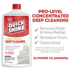 Quick Shine Multi Surface Deep Floor Cleaner and Remover 27oz | Removes Wax Build-Up, Revitalizes Floors & Cleans Grout | Use on Hardwood, Laminate, LVT, Tile and Stone | Pro-Level Cleaning