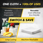 Microfiber Magic Streak Free Cleaning Cloth 6 Pack Clean Any Surface With Just Water Eco Friendly Environmentally Safe Perfect for Window, Mirror, Kitchen, Counters, Appliances, Car, Cycle, TV Screen