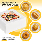 RACETOP 32pcs Cake Boxes with Window, 10x10x5 Inches White Bakery Boxes, Cookie Dessert Boxes, Pastry Box, Square Cardboard Cake Box for Cake, Birthday Party, Donuts, Wedding