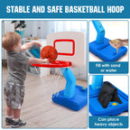SUPER JOY Toddler Basketball Hoop - Height Adjustable Kids Basketball Hoops for Indoor & Outdoor Play - Portable Mini Basketball Goal for Poolside- Game Sport Toys for Boys & Girls Age 1 2 3 4 5