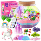 JOYEEMAX Unicorn Light-Up Terrarium Kit for Kids - LED Night Light Birthday Gift for Girls Ages 4 5 6 7 8-12 Year Old - Unicorn Toys for Girls - DIY Arts and Crafts Kit for Kids