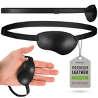 Premium Handmade Leather Eye Patch with Soft Foam Padding, Adult Eye Patch for Men and Women for Lazy Eye Therapy, Cosplay, and Pirate Costume (Black, Left)