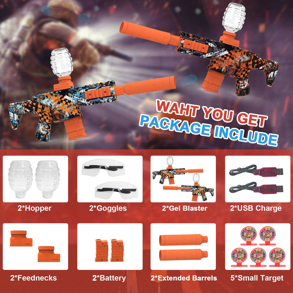 2 Pack Gel Ball Blaster Camouflage Design Splatter Toys