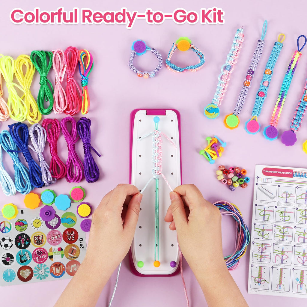 IQKidz Friendship Bracelet Making Kit - Make Bracelets Craft Toys for Girls Age 8-12 yrs, Cool Birthday Gifts for 6 7 9 10 11 Years Old Kids, Christmas Gift Set