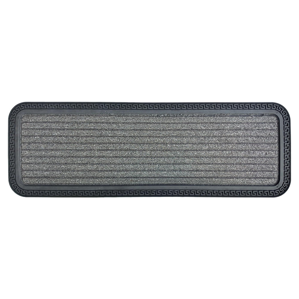 Ottomanson Outdoor Rubber Stair Treads – Ribbed Heavy-Duty Non-Slip Stair Mats – Best Grip on Concrete, Brick & Textured Step – Fastening Recommended for Wooden & RV Steps, Pack of 5