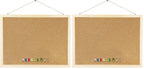 GDMINLO Cork Board Bulletin Board, 15.7"X 11.81" pin Boards for Walls, Oak Wood Finish Frame, Wall Mounted Cork Board for Office Home and School(Pins, Eye Bolts, gaskets, Screws) (Pack of 2)