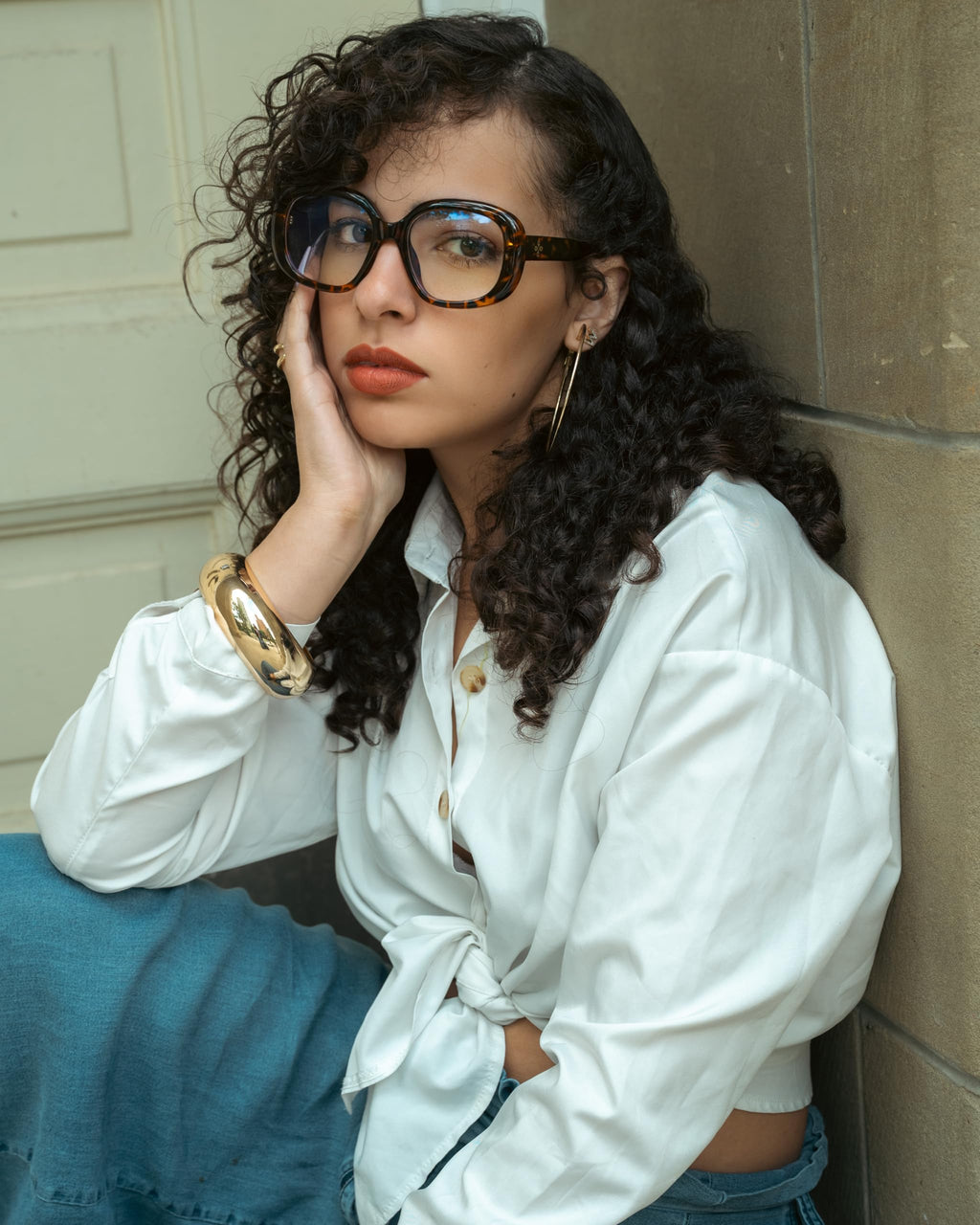 VISOONE Oversized Round Computer TR90 Blue Light Blocking Glasses for Women Men Lavinia