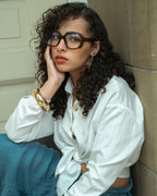 VISOONE Oversized Round Computer TR90 Blue Light Blocking Glasses for Women Men Lavinia