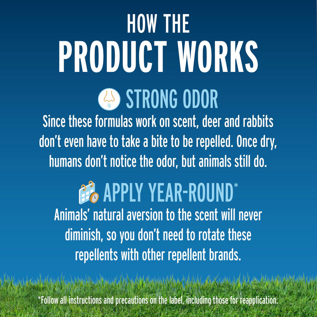 Liquid Fence Deer And Rabbit Repellent Ready-To-Use 1 Gallon, Apply Year-Round, 2 Pack