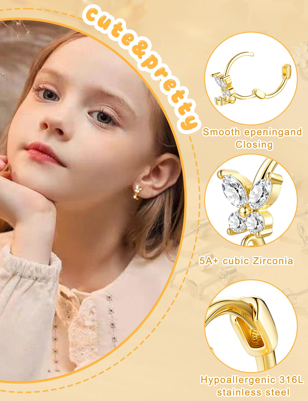 Hypoallergenic Surgical Stainless Steel Earrings for Girls Kids Jewelry - Screw Back Earrings for Sensitive Ears Cute Flower Heart Pearl bow Earrings for Women
