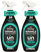 Downy Wrinkle Releaser Spray, All In One Wrinkle Release Spray, Odor Eliminator, Static Remover, Fabric Refresher & Ironing Aid for Clothes, 33.8 Fl Oz (Pack of 2), Light Fresh Scent