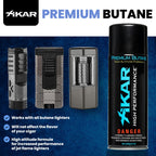 XIKAR PUROFINE Premium Butane Fuel Refill (400ml) 0 Impurities - Ultra Refined, Food Grade, Culinary Butane Refill for Torch & Lighter - Jet Flame Lighter Fuel & Kitchen Torch Refills (4 Pack/8oz)