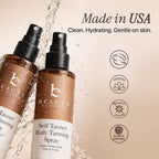 Self Tanner Spray - USA Made with Natural & Organic Ingredients, Fast Drying Spray Tan for Pale Skin, Non Toxic Gradual Tanning Spray, Sunless Tanning Water for Women & Men, Medium to Dark