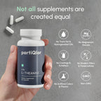 partiQlar L-Theanine Supplement 200mg – Double Strength L Theanine for Calm Focus, Caffeine Synergy & Sleep Support – 60 Vegetarian Capsules