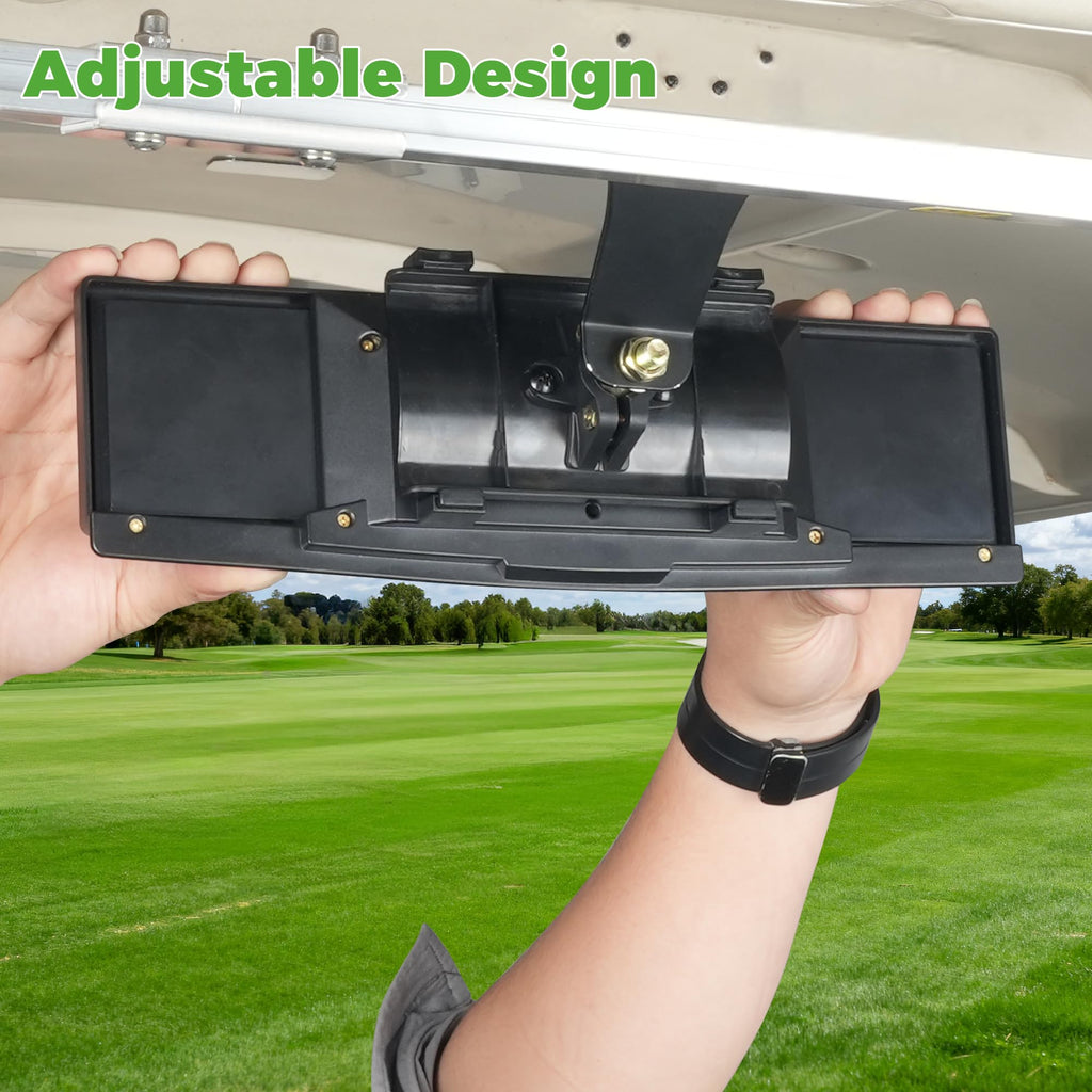 10L0L Golf Cart Mirror Rear View Extra Wide 180 Degree Panoramic for Yamaha EZGO Club Car and Others (With Light Bead)
