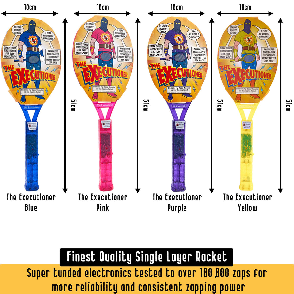 Executioner Racket The Executioner Fly Zapper Mosquito, Wasp, Bug, Insect Killer Swatter ...