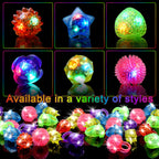 OLUPP 48 Pcs Light Up Rings, Glow In The Dark Party Supplies, 6 Style Flashing Glow In The Dark Rings for Adults & Kids, LED Ring for Birthday Party Favors, Concert, Raves, Halloween, Christmas