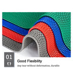 Drainage Non Slip Mats 3'x10' Heavy Duty Commercial Floor Mat Mesh Hollow Door Mat Roll for Swimming Pool Bathroom Kitchen Garage Indoor Outdoor Wet Area,Blue,0.9×3M/3×10FT