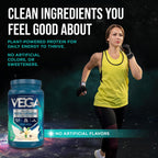Vega Premium Protein + Supergreens, Creamy Vanilla – 20g Vegan Protein, Dairy & Gluten Free, 26.9 oz (25 Servings)