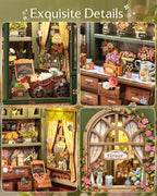 CUTEBEE Book Nook Kit - DIY Miniature House Dollhouse Kit for Adults and Teens, Booknook Tiny House Bookshelf Decor 3D Wooden Puzzle, Gifts for Family, Friends (Blossom Florists)