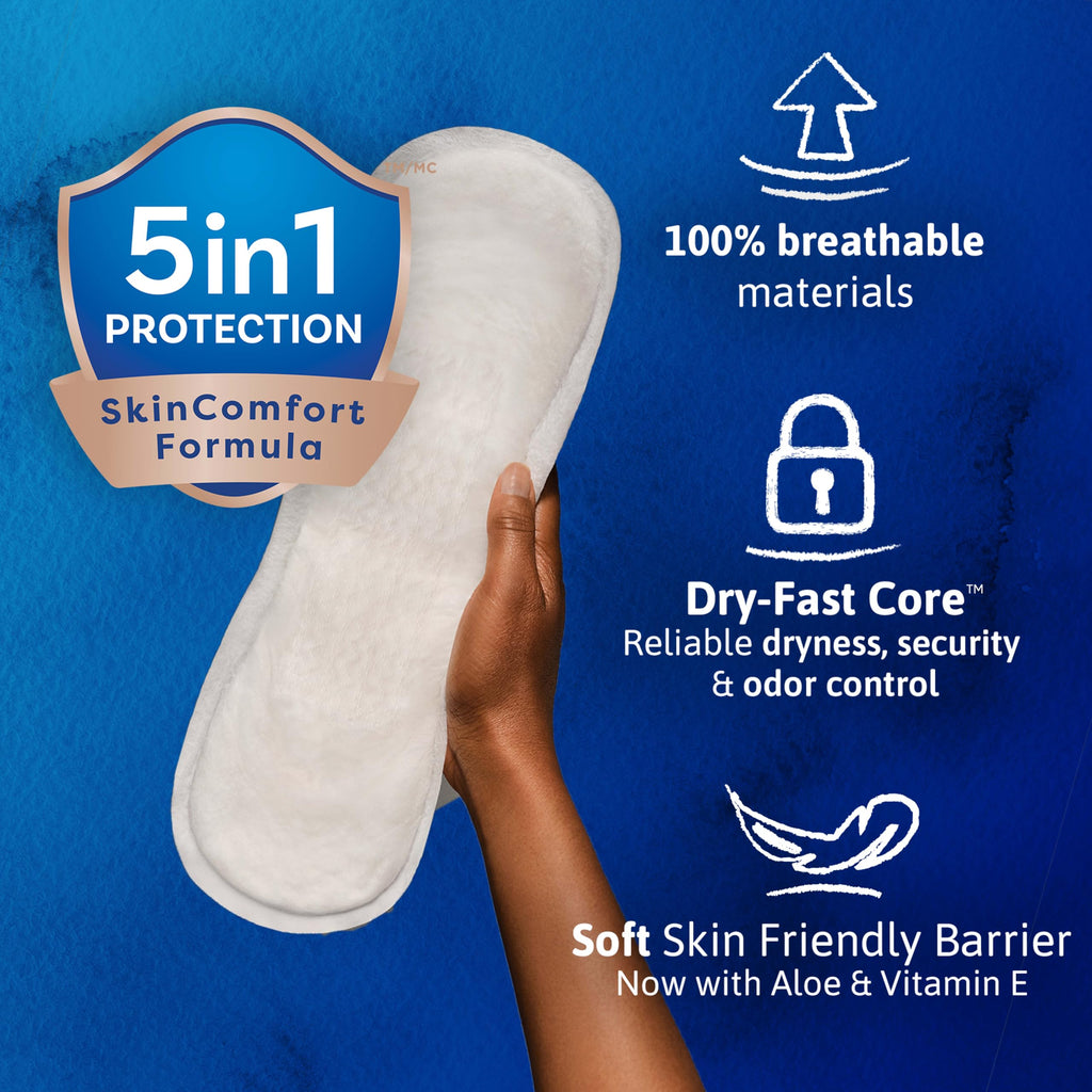 Tena Sensitive Care Incontinence Pads, Postpartum & Bladder Control Pads for Women, Ultimate Absorbency, Extra Coverage, Long, 52 Count