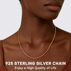 Jewlpire 14K Gold Plated Chain Necklace for Women, 1.3MM Box Chains Necklace 14K Gold Plated Chain for Women Thin & Sturdy Womens Chains Necklaces, 26 Inches