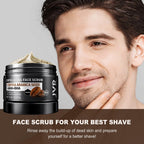 JVR Face Scrub for Men, Facial Scrub for Deep Exfoliating, Cleansing Blackheads, Ingrown Hair, Pre-shave Soften, Organic Formulated with Coffee Extract, AHA and BHA Face Exfoliator (8.46 oz)