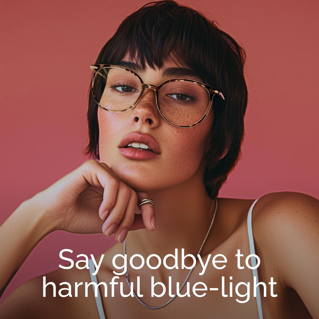 Gaoye Blue Light Blocking Glasses - Trending Round TR90 Frames, Metal Arms, UV400 Protection - Matching Soft Case