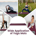 Fitvids 1/2-Inch Thick High Density Foam Exercise Yoga Mat with Carrying Strap, For Cushioning The Body Against Hard Floors, Deep Wine