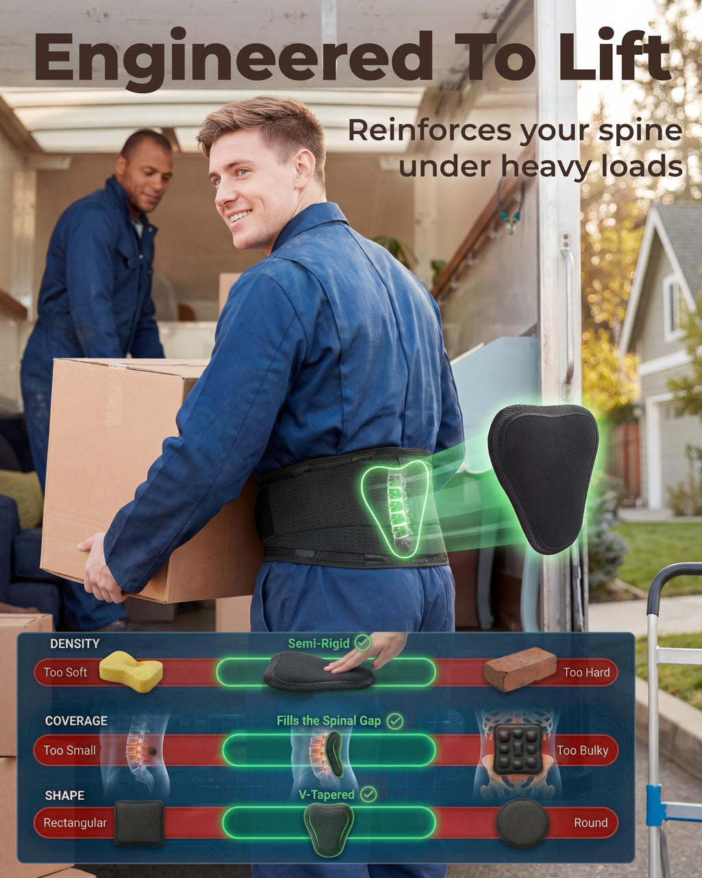 Sparthos Back Brace for Lower Back Pain - Immediate Relief from Sciatica, Herniated Disc, Scoliosis - Breathable Design With Lumbar Support Pad - For Home & Lifting At Work, For Men & Women - Medium
