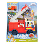 Bluey Firetruck Toy with Firefighter Bingo, Bob Bilby Figures | Extendable Ladder & Hose | Includes Stickers - Perfect for Kids Ages 3+