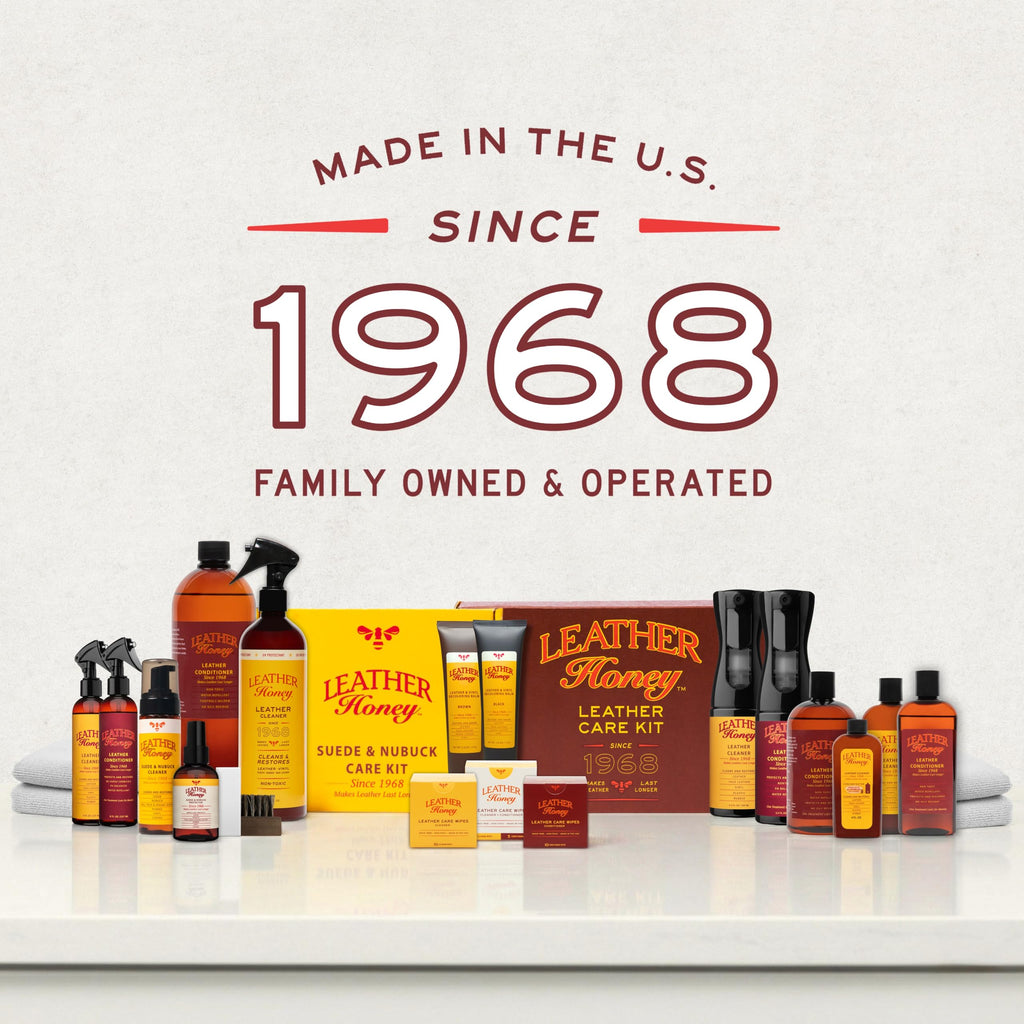 Leather Honey Best Leather Conditioner Since 1968. For Use on Leather Apparel, Furniture, Auto Interiors, Shoes, Bags and Accessories. Non-Toxic and Made in the USA!