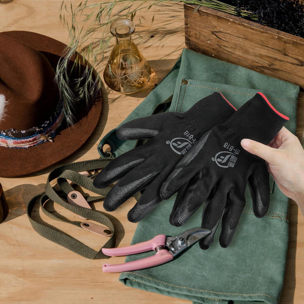 WHEATHUSK 120 Pairs Gardening Work Gloves Bulk for Men Women, Breathable Nitrile Rubber Coated Garden Gloves Dipped Gripping Working Gloves for Construction, Gardening, 9.1 Inch
