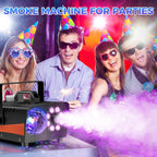 Dashsafe 1200W Fog Machine, 6000CFM for Halloween, Disco Light & Remote