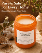 Cinnamon Pumpkin Scented Candle Fall Baking Spice Aroma for Halloween Decor
