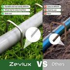 Zevlux 4 inch 200 Pack Landscape Staples Galvanized Garden Stakes