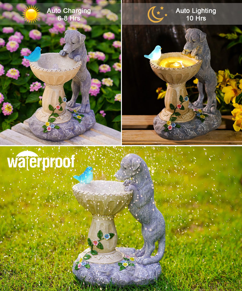 Nacome Solar Dog Garden Statues: Weatherproof Resin Decor