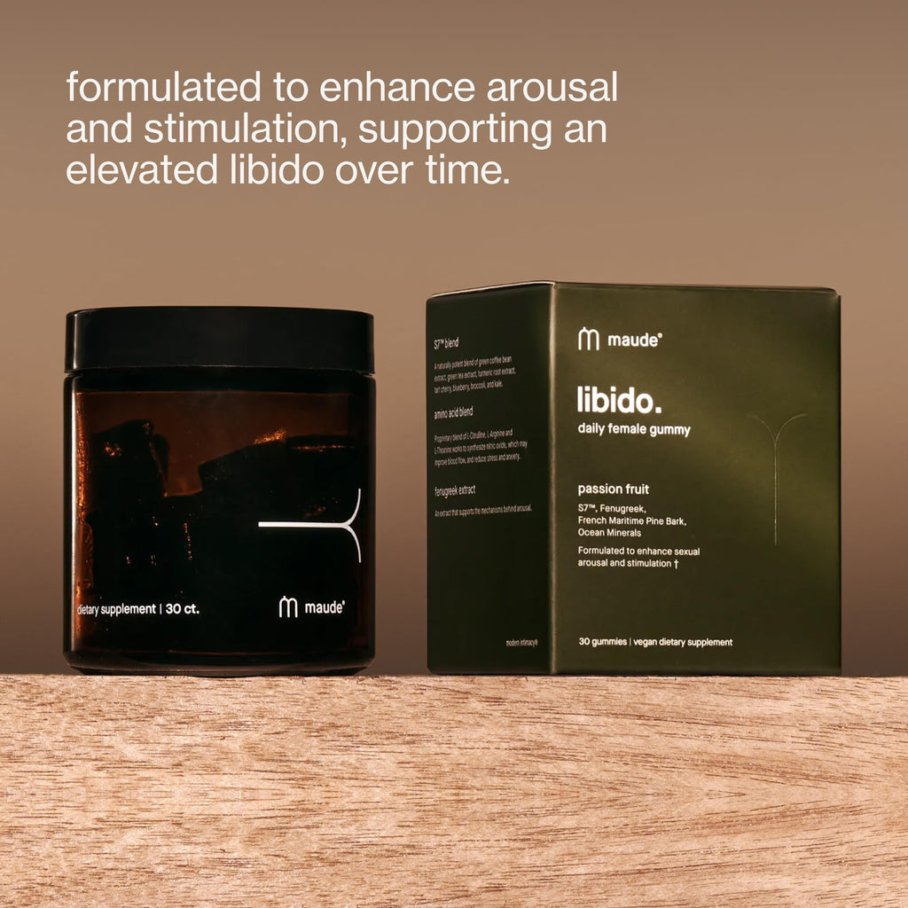 MAUDE 30 Day Libido Gummies (Female) - Libido Booster for Women - Fenugreek, L-Theanine, L-Arginine + Sea Moss Gummies - Daily Supplement to Support Everyday Sexual Wellness + Sex Drive (30 Count)