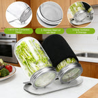 Palksky Sprouting Kit with Stainless Steel Screen Sprouting Lids & Glass Mason Jars & Light-Blocking Sleeves, 2Pack Premium Reusable Sprouts Growing Kit for Organic Broccoli Alfalfa Seeds Bean Sprouts