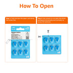Amazon Basics 60-Pack Hearing Aid Size 675 Zinc-Air Batteries, 1.45 Volt, Blue Tab, 4-Year Shelf Life, Child-Safe Package (Use Scissors to Open)