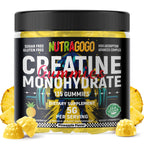 NUTRAGOGO NSF Certified Creatine Gummy - Creatine Monohydrate Gummies for Men & Women-5g of Creatine Monohydrate per Serving - Sugar Free,Vegan, Pineapple Electrolyte Chews, 135 Count