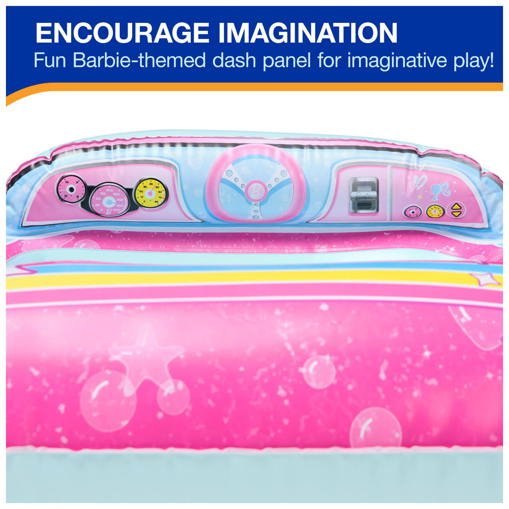 Swimways Barbie Inflatable Water Boat Vehicle, Inflatable Pool Floats and Kids Pool Toys, Barbie Pool Party Supplies for Kids Aged 3 & Up